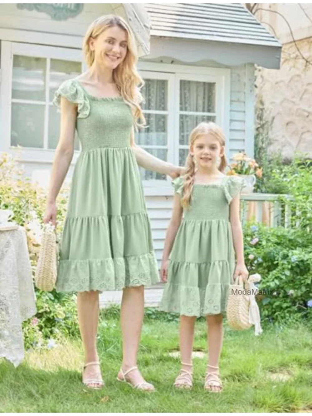 Smocked Tiered Ruffle Sleeve Boho Dress for Girls